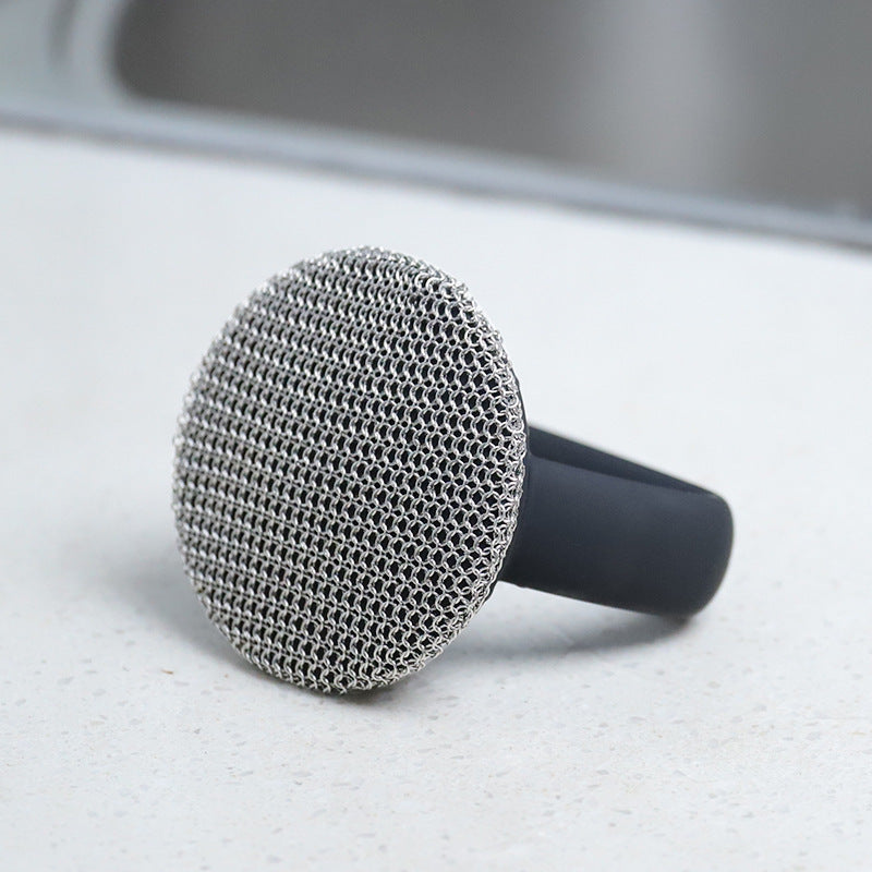 316 Stainless Steel Cast Iron Scrubber – Chainmail Brush with Handle for Pots & Pans