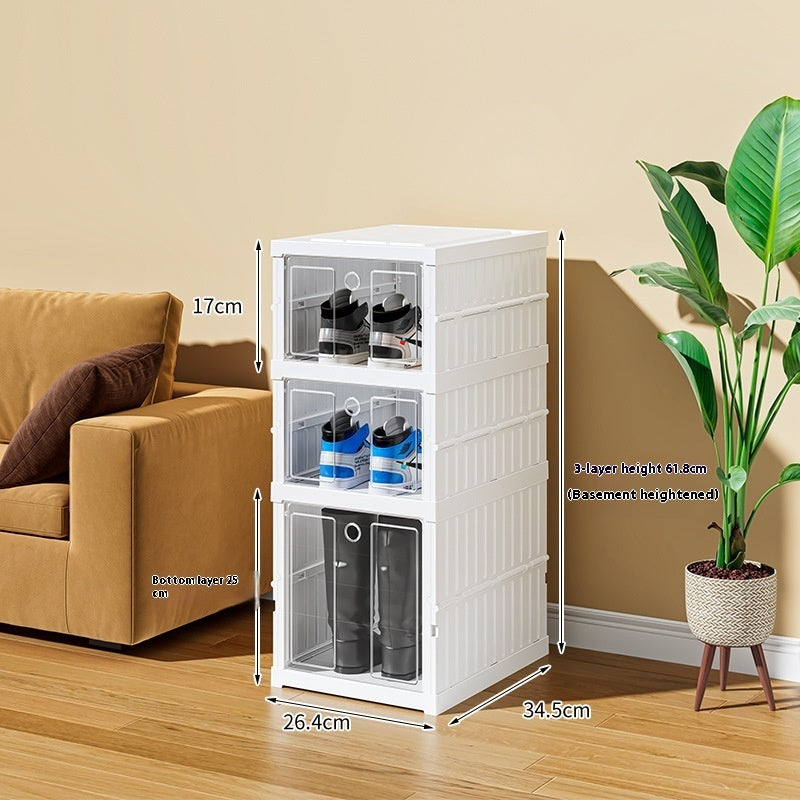 Foldable Multi-Layer Shoe Rack – Space-Saving Storage Organizer