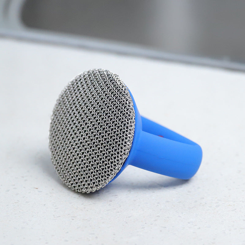 316 Stainless Steel Cast Iron Scrubber – Chainmail Brush with Handle for Pots & Pans