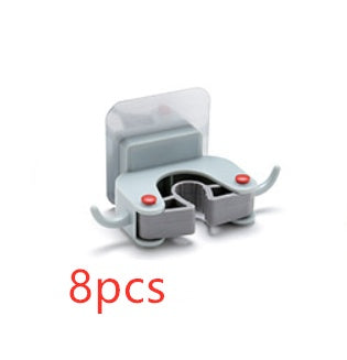 Nail-Free Wall-Mounted Mop & Broom Holder — Traceless Adhesive Clip