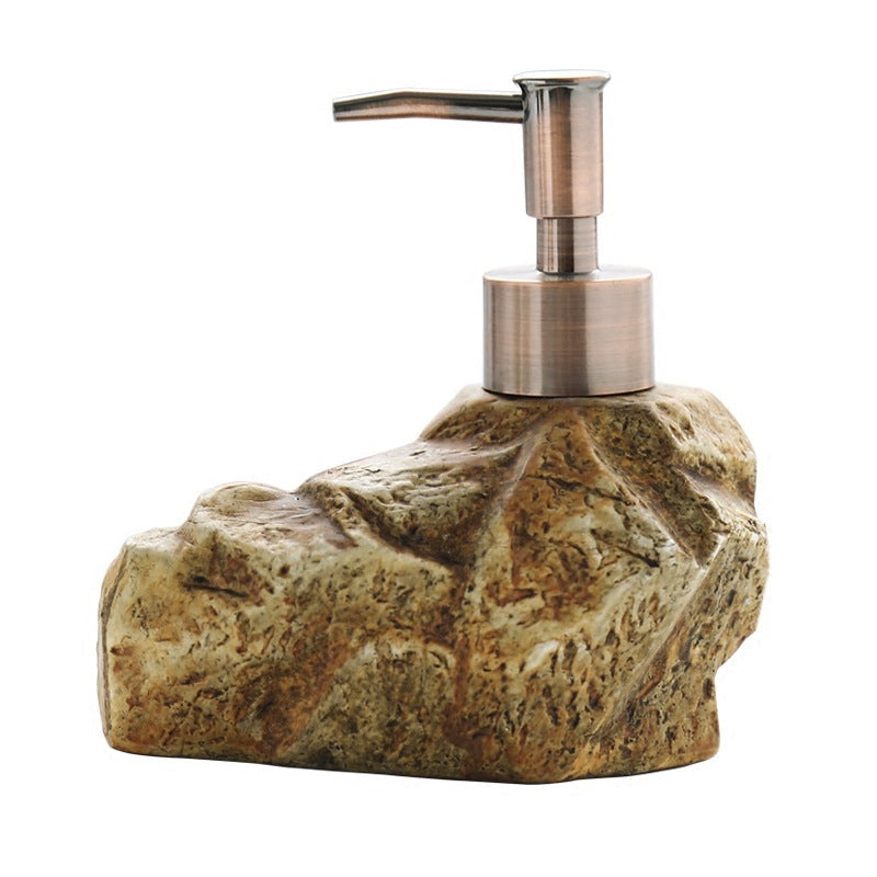 Ceramic Retro Stone Soap Dispenser – Elegant Refillable Bathroom & Kitchen Pump Bottle