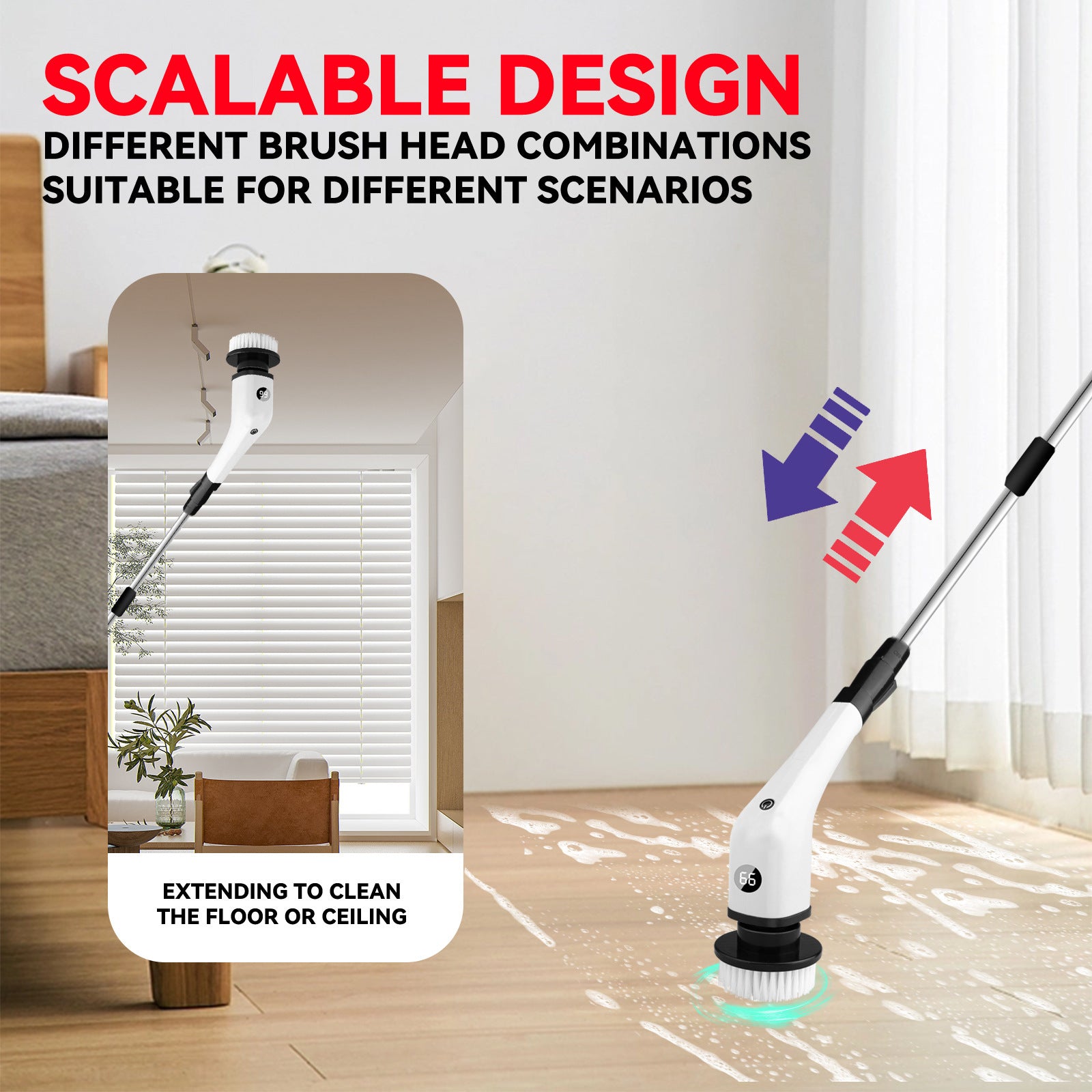 Electric 7-in-1 Bathroom Cleaning Brush – Multi-Functional Household Scrubber