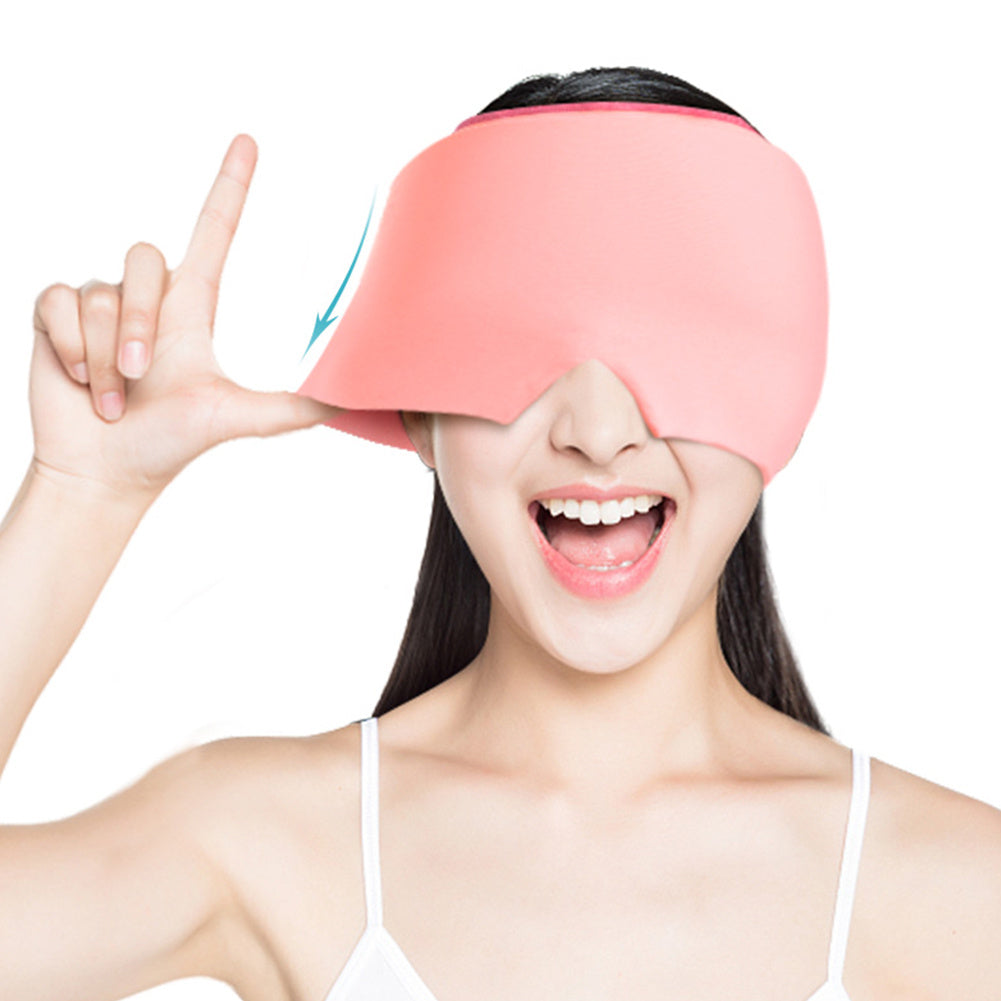 Printed Head Gel Ice Cap for Migraines – Cold Therapy Ice Head Wrap & Ice Pack Mask