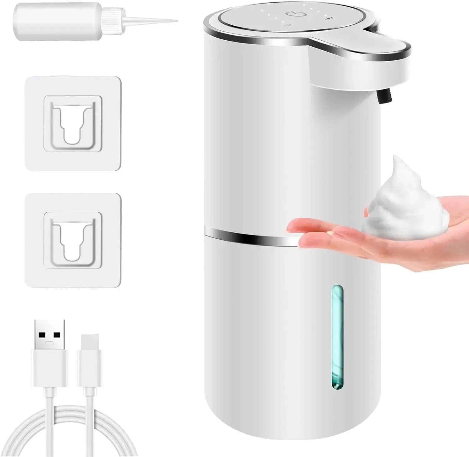 Automatic Foaming Soap Dispenser – Touchless 380ml USB Rechargeable 4-Level Foam Control