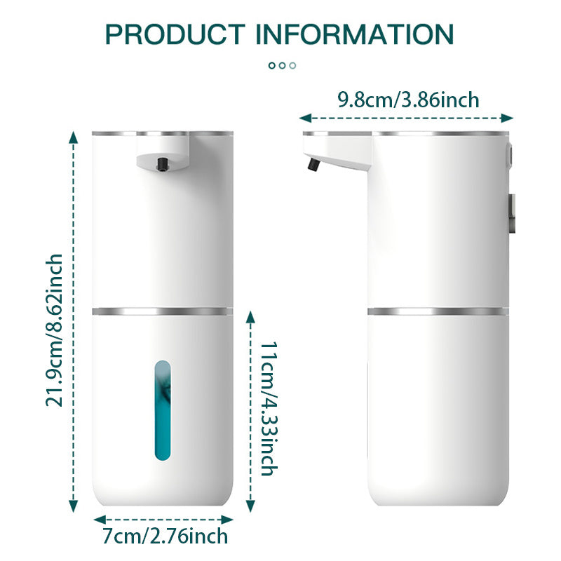 Automatic Foaming Soap Dispenser – Touchless 380ml USB Rechargeable 4-Level Foam Control
