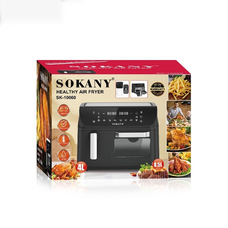 SOKANY10060 12L Dual-Pot Smart Air Fryer – 2400W Alloy Body with Visualization Window