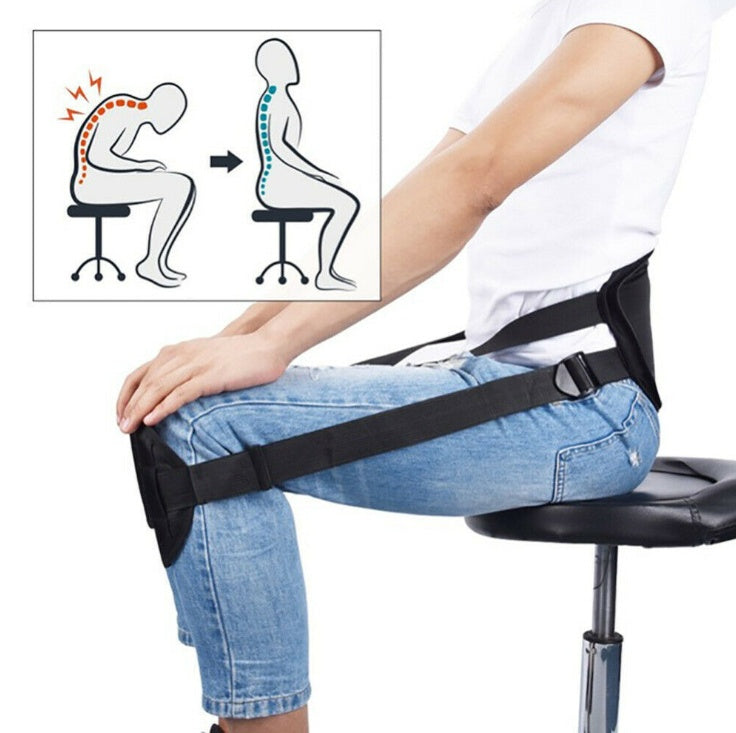 Portable Back Support Cushion – Adjustable Waist Belt for Better Sitting & Lower Back Relief