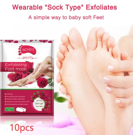 ALIVER Rose Foot Mask – Exfoliating & Moisturizing Foot Peel Treatment