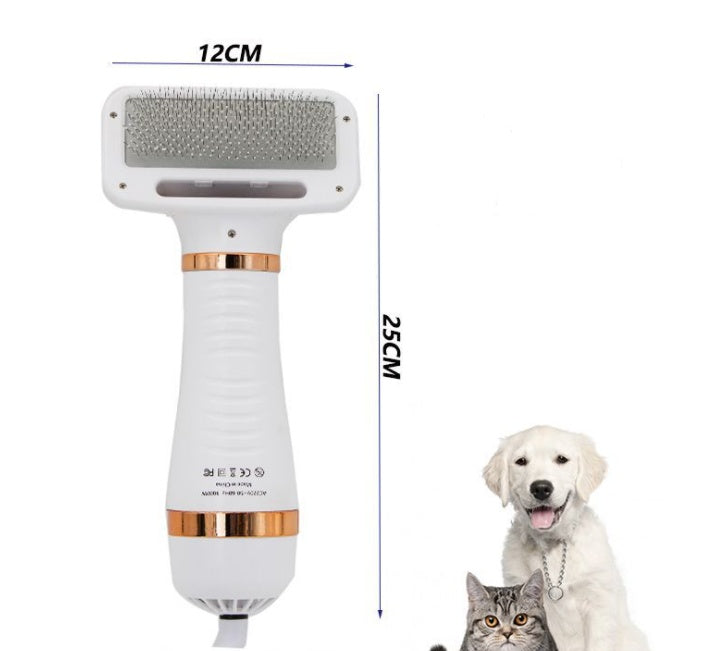 2-in-1 Pet Drying Brush – Hair Dryer Comb for Fast Grooming & Fluffy Finish