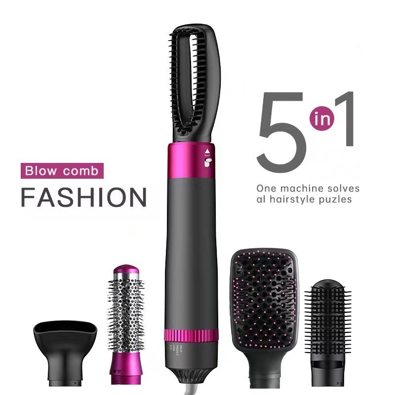 Professional 5-in-1 Hair Dryer & Styling Brush – Dryer, Straightener & Automatic Curler