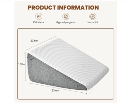 Memory Foam Wedge Pillow – Ergonomic Support Body Cushion