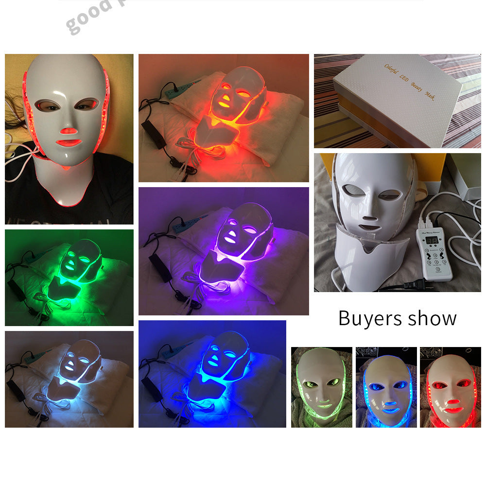 Professional LED Light Therapy Mask for Face & Neck – 7 Colors Rejuvenation