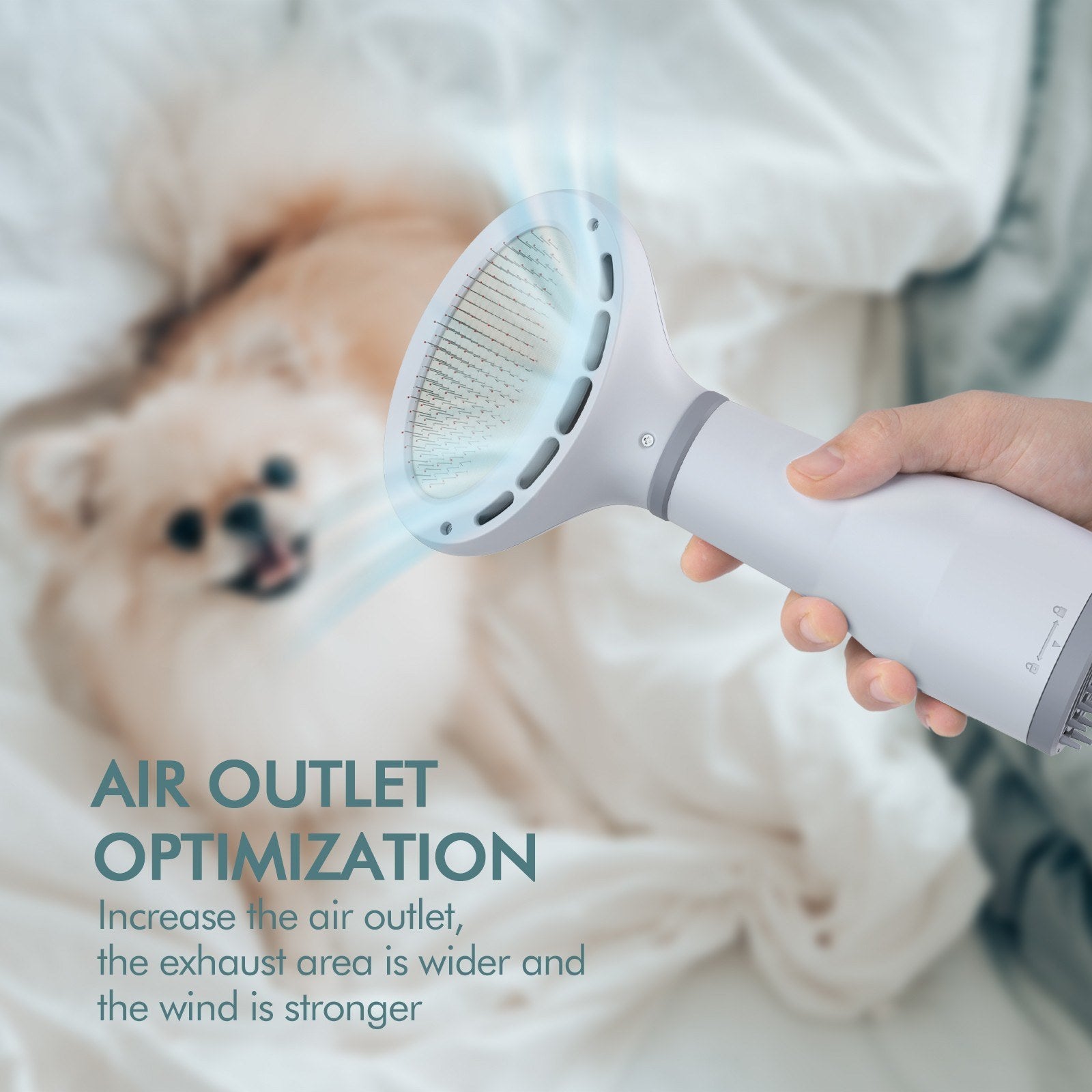 Dadypet Pet Hair Dryer – 2-in-1 Grooming Dryer & Slicker Brush for Dogs & Cats