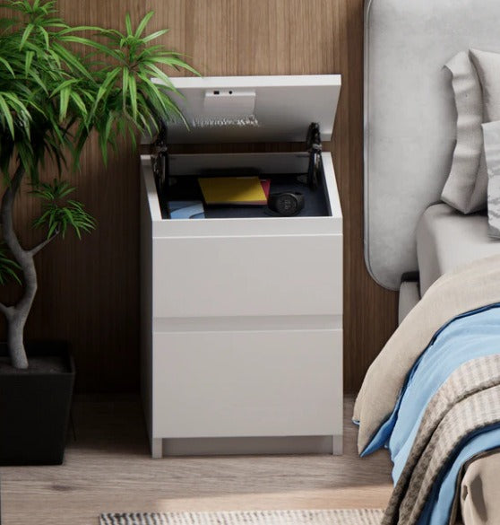 Hidden Storage Bedside Table with IC Lock – Secure & Modern
