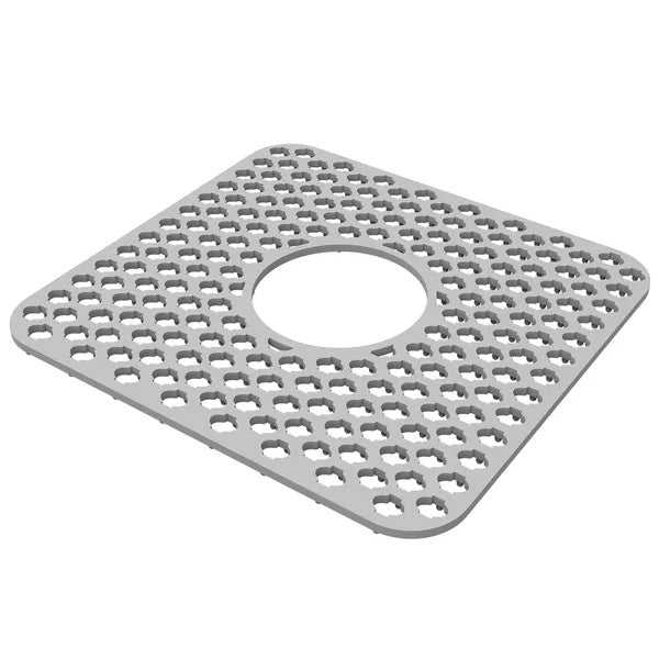 Square drain cover with circular center on a white background
