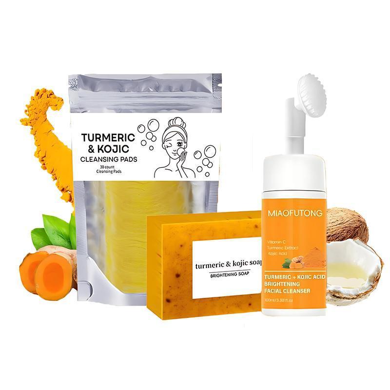 Turmeric Cleansing Mousse & Facial Cleaning Pads – Deep Pore & Brightening Skincare