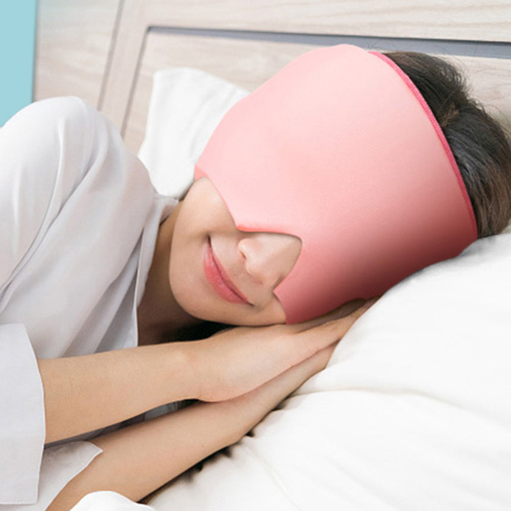 Printed Head Gel Ice Cap for Migraines – Cold Therapy Ice Head Wrap & Ice Pack Mask