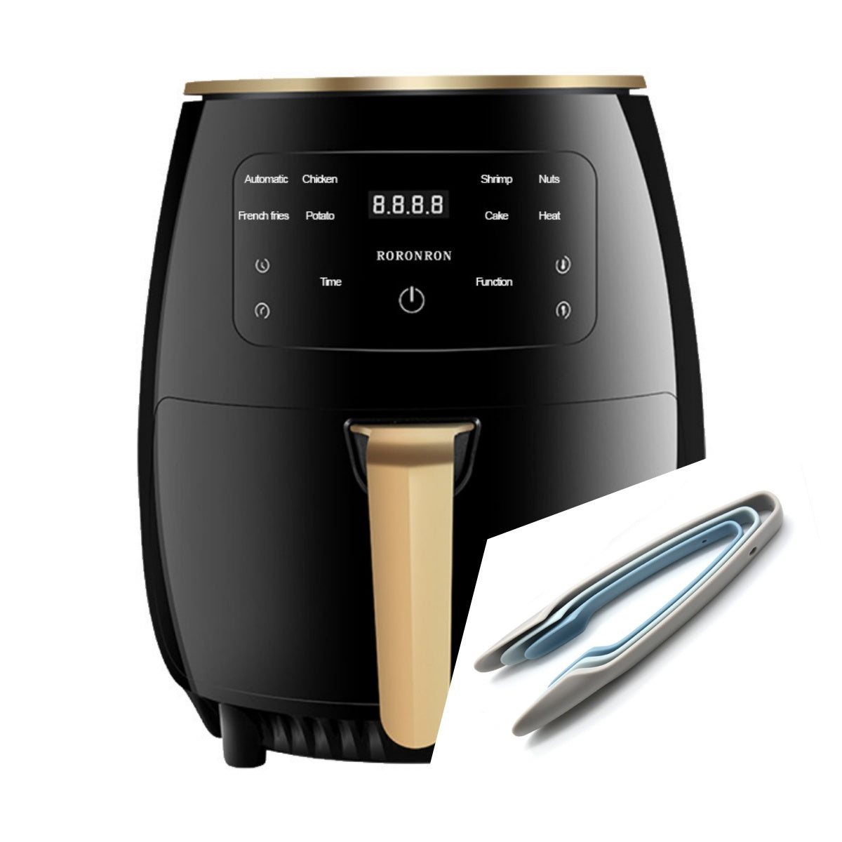 Smart Touch Air Fryer – 1400W Stainless Steel Electric Fryer with Auto Power Off