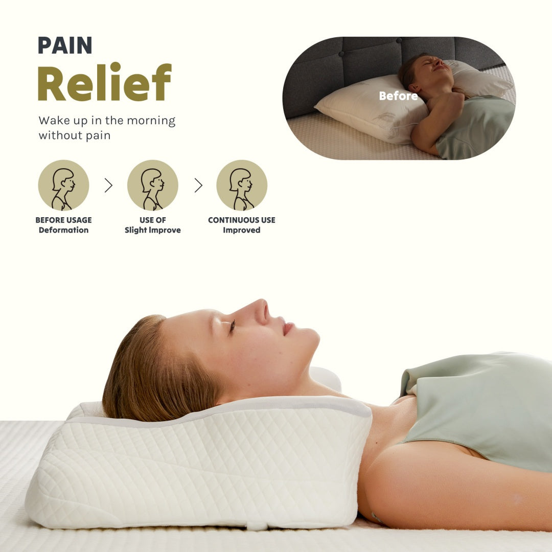 Ergonomic Memory Foam Cervical Neck Pillow – Cooling Support