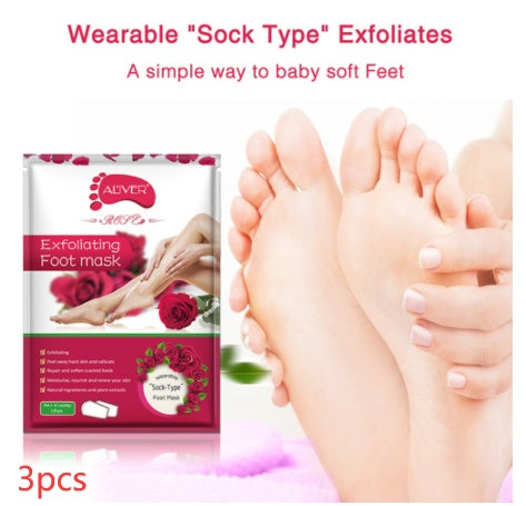 ALIVER Rose Foot Mask – Exfoliating & Moisturizing Foot Peel Treatment