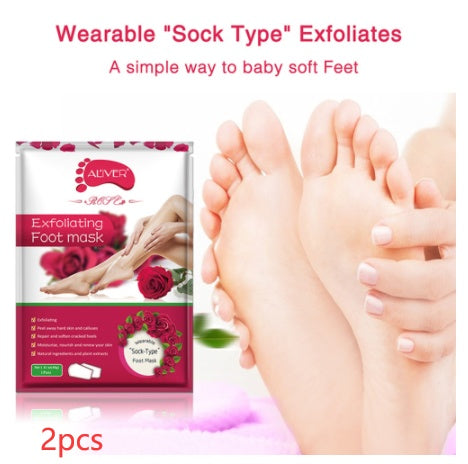 ALIVER Rose Foot Mask – Exfoliating & Moisturizing Foot Peel Treatment