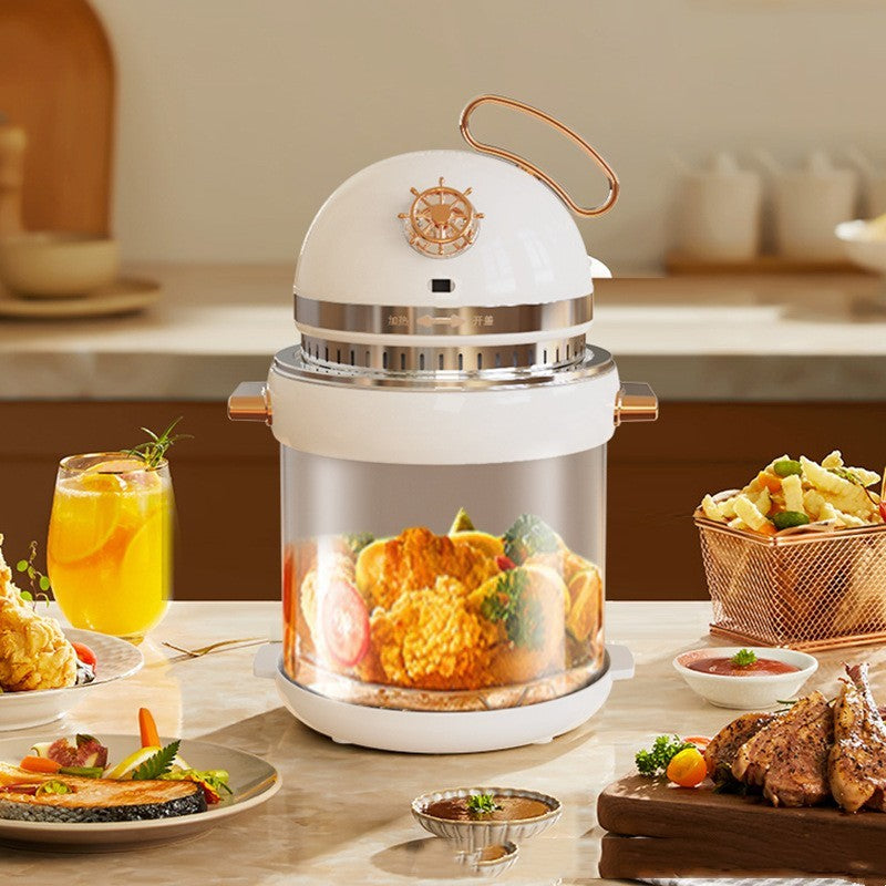 4L Transparent Visible Air Fryer – Glass Body, Auto Power Off, Hot Air Convection