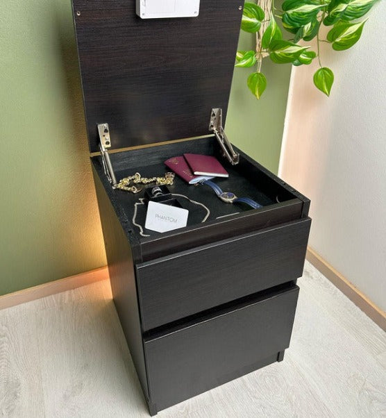 Hidden Storage Bedside Table with IC Lock – Secure & Modern